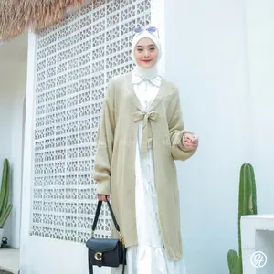 HIJACKET - Jaket Hijaber ARA PURPLE | Jaket Rajut Panjang | Outerwear For Hijaber cardigan rajut oversize  Outer Katun