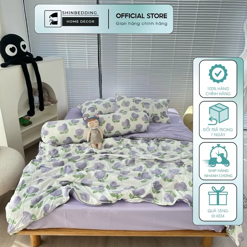 [ TẶNG VỎ GỐI ÔM BẤT KÌ TRÊN LIVE] Set cotton đũi chăn hè 4 món Bộ Chăn Ga Gối Cotton Đũi Shinbedding ( chăn Không lồng được ruột, thiết kế tuỳ mẫu) trần bồng chun đồng tiền đỏ thoáng khí cỡ queen gagiuong mua giặt máy đầu gấu trắng nệm 0