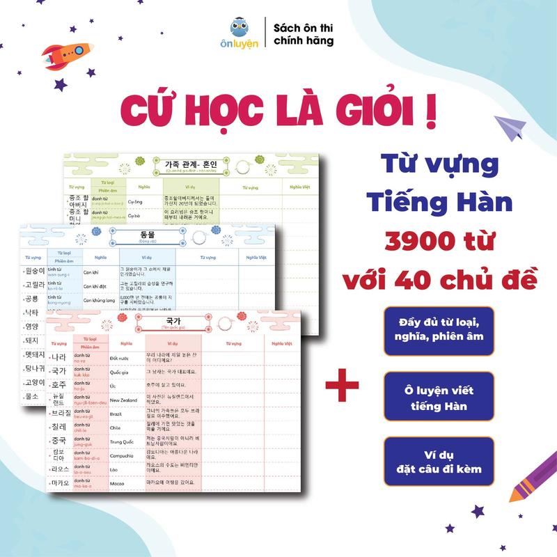 Takenote 3900 từ vựng TIẾNG HÀN gồm 40 chủ đề thông dụng, dùng học giao tiếp, thi Topik - Nhà sách Ôn luyện