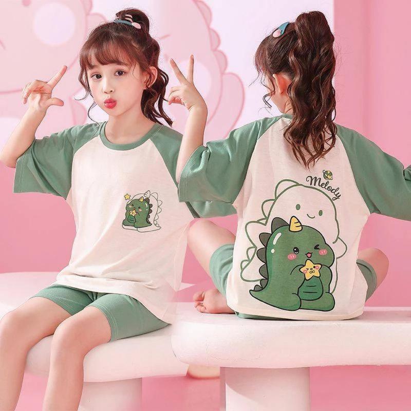 Product Introduction of [9-52Kg] Set bộ thun cotton ngắn tay bán chạy nhất 2024, Set bộ 4 màu in hình Khủng long béo cực xinh và đáng yêu (Mã NGAN034) 14