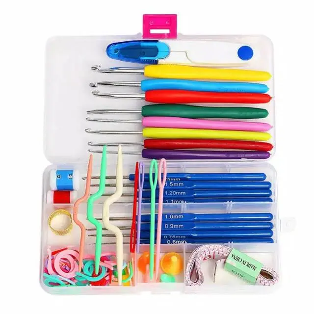 PROMO 58 pcs Set Alat Rajut Set / Hakpen Set / Perlengkapan Rajut Set / Jarum Rajut Set - BOX