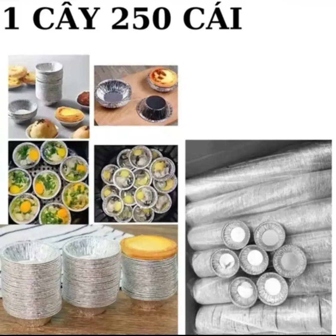 Set 250 Chiếc Chén Bạc Chống Dính Chuyên Dùng Cho Nồi Chiên ,Bếp Nướng ,Nướng Bánh ,Nướng Hàu,…