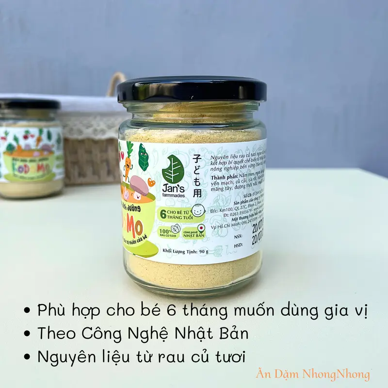 Bột Nêm Rau Củ Ăn Dặm Kodomo Jan’s Cho Bé 6m+ Gia Vị 2