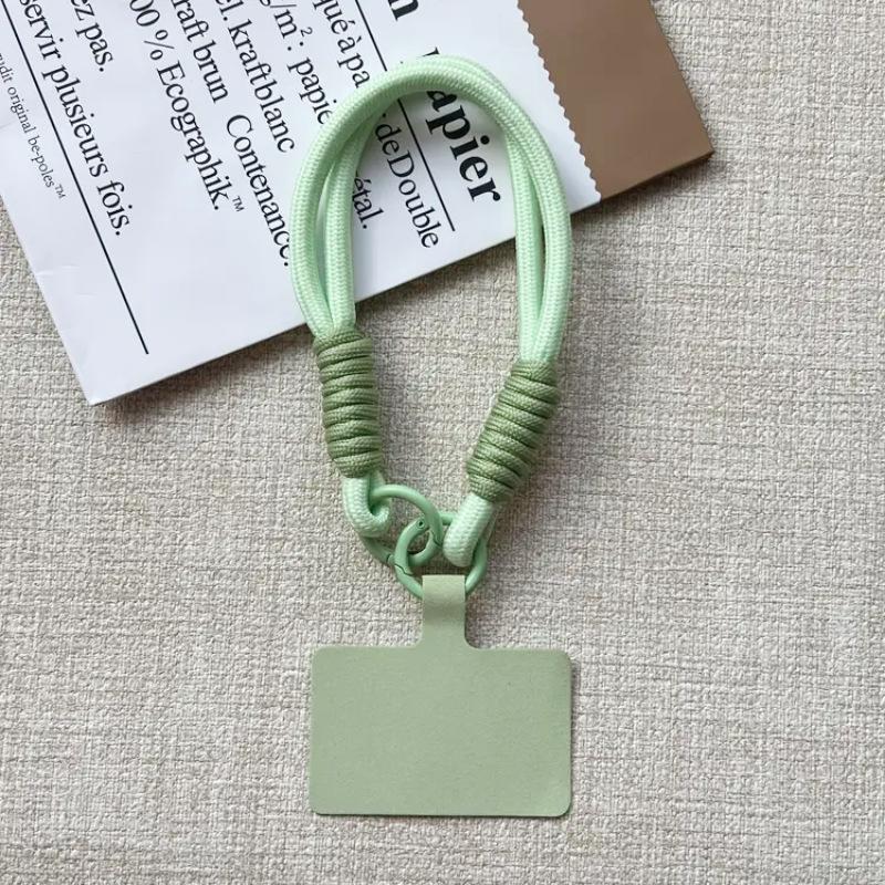 Product Introduction of Dopamine short mobile phone lashings Double head bold color mobile phone gasket anti-loss hand-woven wrist rope 8