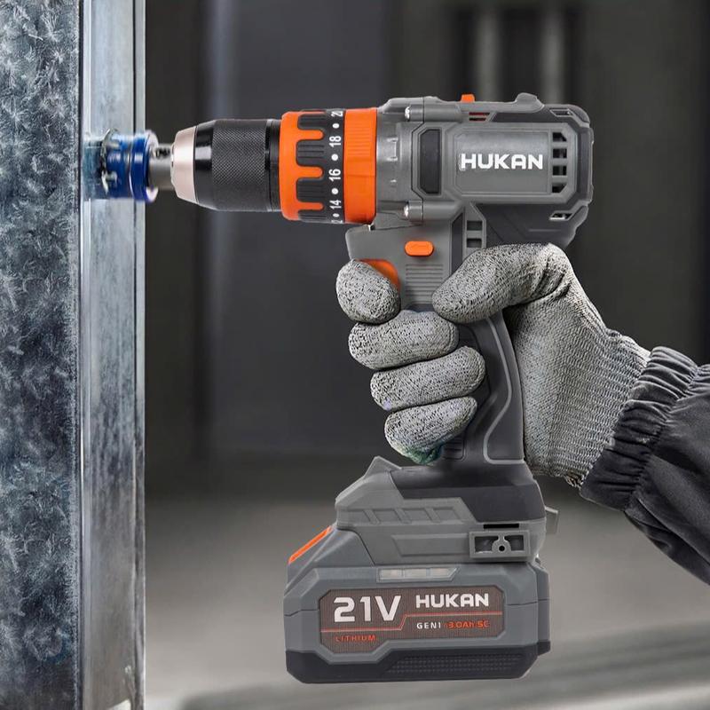 Máy Khoan Pin HUKAN HM21-G1-I20 Động Cơ Không Chổi Than, Lực Siết 90N.m - 3 Chức năng + Hộp Đựng Sản Phẩm 2