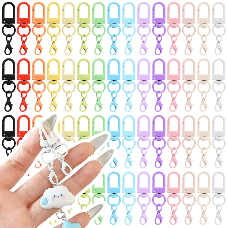 10Pcs 10pcs Color Spray Painted Keychain Candy Color Key Rin - TikTok ...