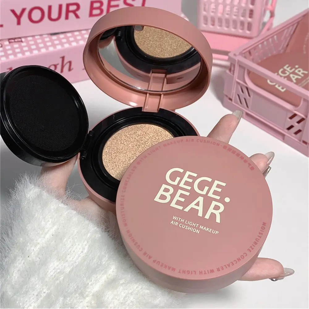 Kusyen Udara Concealer, Beruang Gege, Ringan dan Bernafas, Tahan Lama, Serbuk Tidak Tersekat, Pelembap Halus, Krim Asas Warna Alamiah