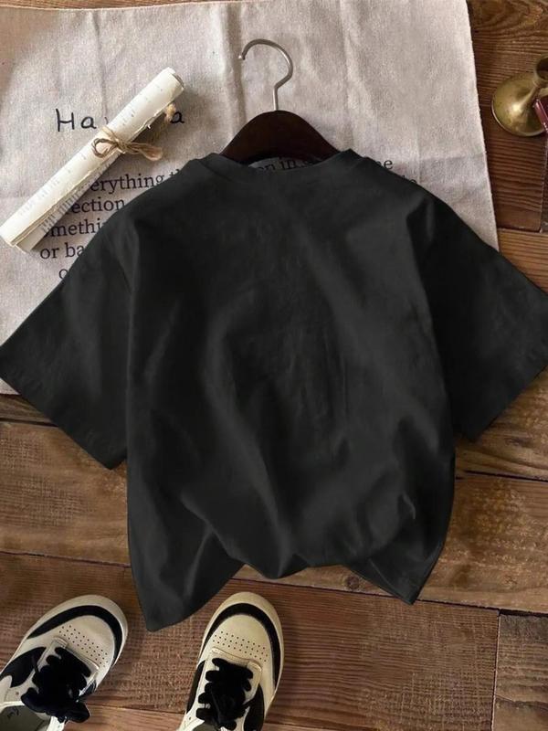 Women's Cowboy Boot & Hat Print Round Neck Graphic Tee, Vintage Trendy Casual Short Sleeve T-shirt for Daily Wear, Ladies All Seasons Outfit 1
