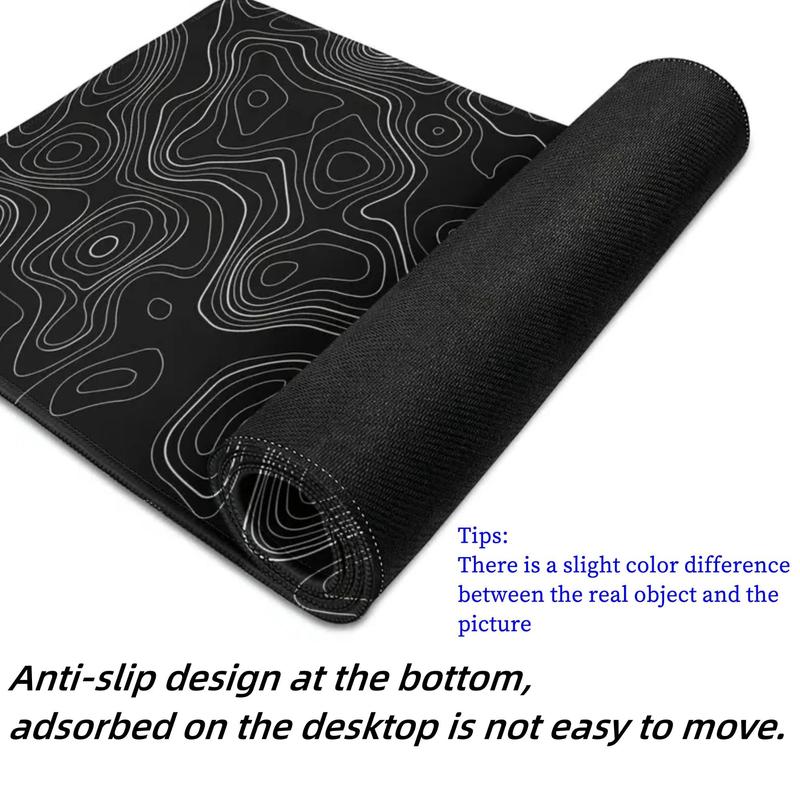 Terrain Line Contour Design Gaming Mouse Pad, 1 Count Anti-slip Washable Enlarged Mouse Pad, Fashionable Office Desk Decorative Pad for Home & Office, Gifts for Gamer & Boyfriend 5