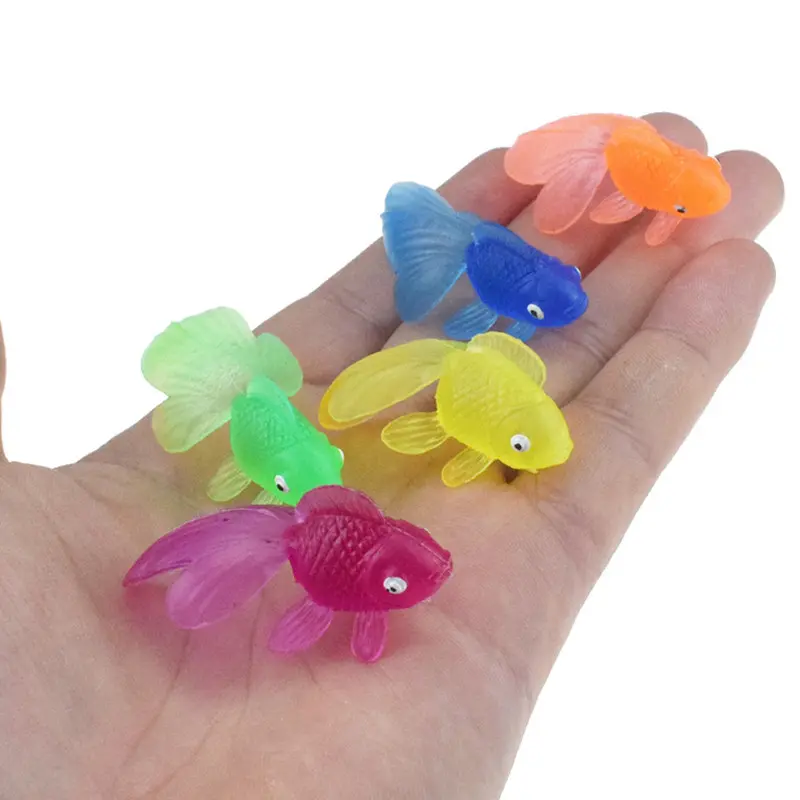 0421|Fish Tank Decoration 10PCS Rubber Simulation Small Mini Goldfish Kids Toy Decoration Baby Bath Toys|3