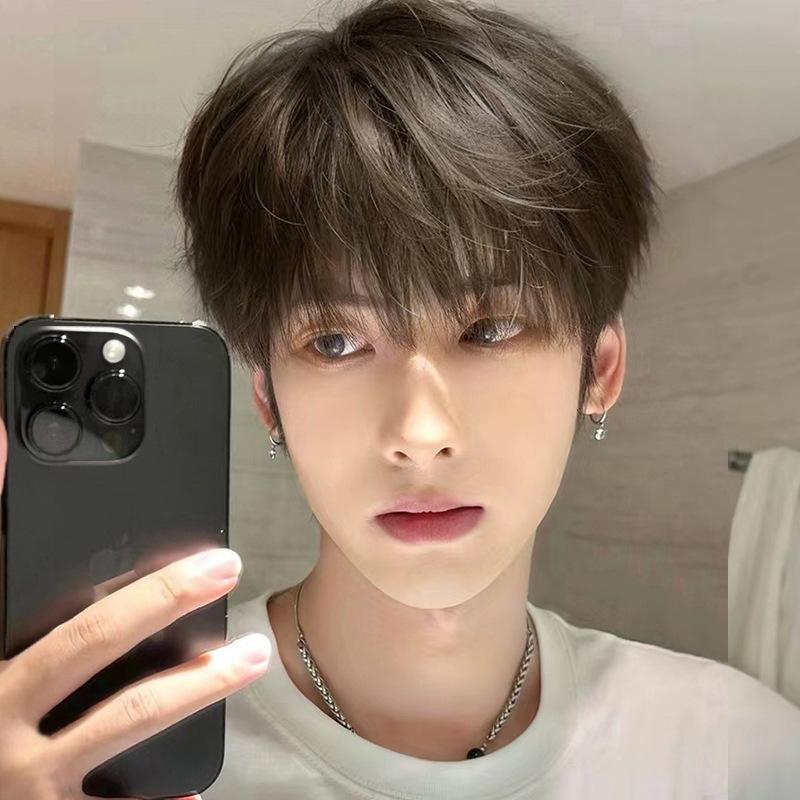 Tóc Giả Nam Màu Nâu Lạnh, Tóc Ngắn, Ánh Nắng Mặt Trời, Thanh Niên, Hàng Ngày, Khác Biệt, Thời Trang Và Đẹp Trai, Hàng Ngày, Tự Nhiên, Toàn Đầu, Loại