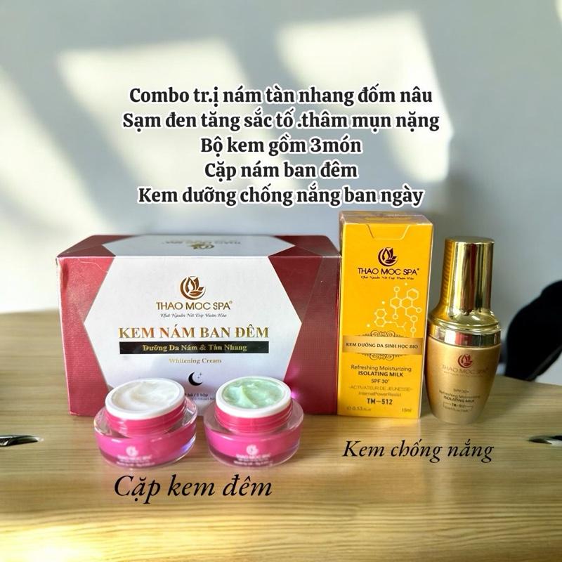 Combo 2kem dưỡng da nám Hỗ trợ mờ nám &tàn nhang + 1kem dưỡng trắng da bio 15ml - Thảo mộc spa - Skincare Serum