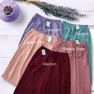 Celana Kulot Pendek 7/8 Crinkle Airflow / kulot midi crinkle pendek Tali ikat Wanita Polos Shorts Santai