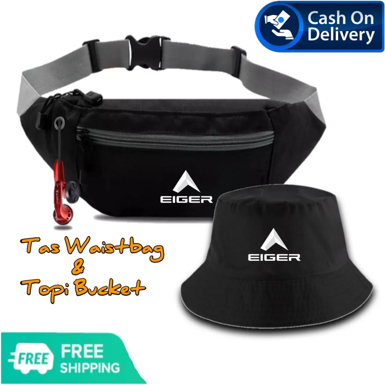 [COD] Tas Slempang Gratis Topi  bucket //Tas Selempang Travel - Tas Punggung Tas Dada - WAISTBAG Tas Pria Tas Wanita Tas Slempang Pria PAKET Topi