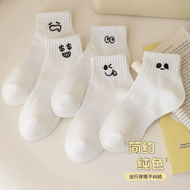 Tất Nữ, Phong Cách Mùa Xuân Và Mùa Hè, Tất Trắng, Thấm Hút Mồ Hôi, Thoáng Khí, Mỏng Và Khử Mùi, Tất Ngắn, Dễ Phối Đồ, Tất Xu Hướng Mới