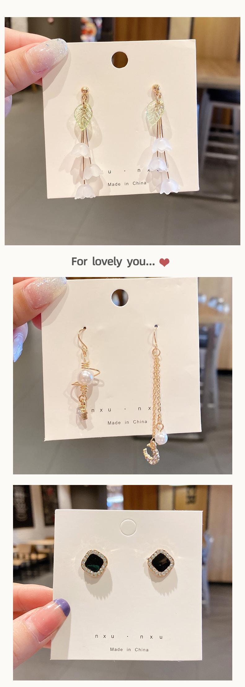 Product Introduction of Night Market Stall Popular Fashionable Earrings Women's Autumn/Winter Earrings 925 High-Grade Light Luxury Pearl Stud Earrings Wholesale 0