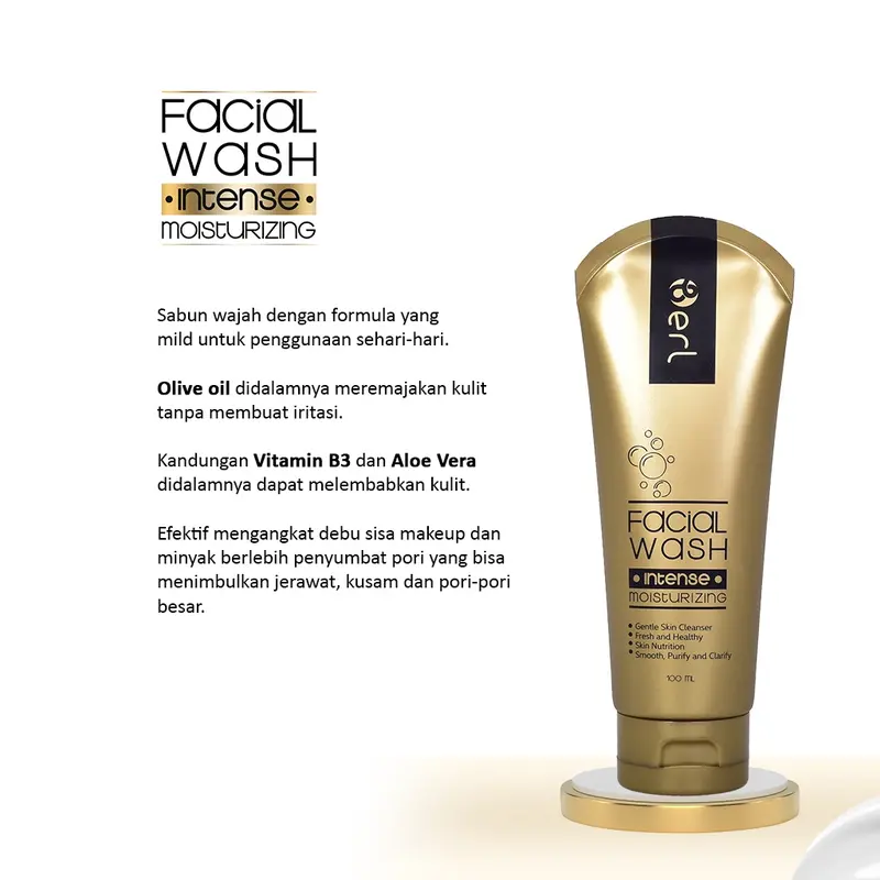 B Erl Intense Moisturizing Facial Wash Sabun Cuci Wajah Berl Cosmetics Hitam Kering 6
