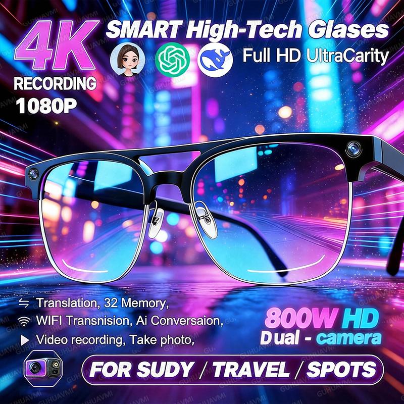 New AI Smart Glasses Men Women with 800W HD Camera Video Shooting Translation Glasses Call UV & Blue Light Protection Sunglasses - Image 6