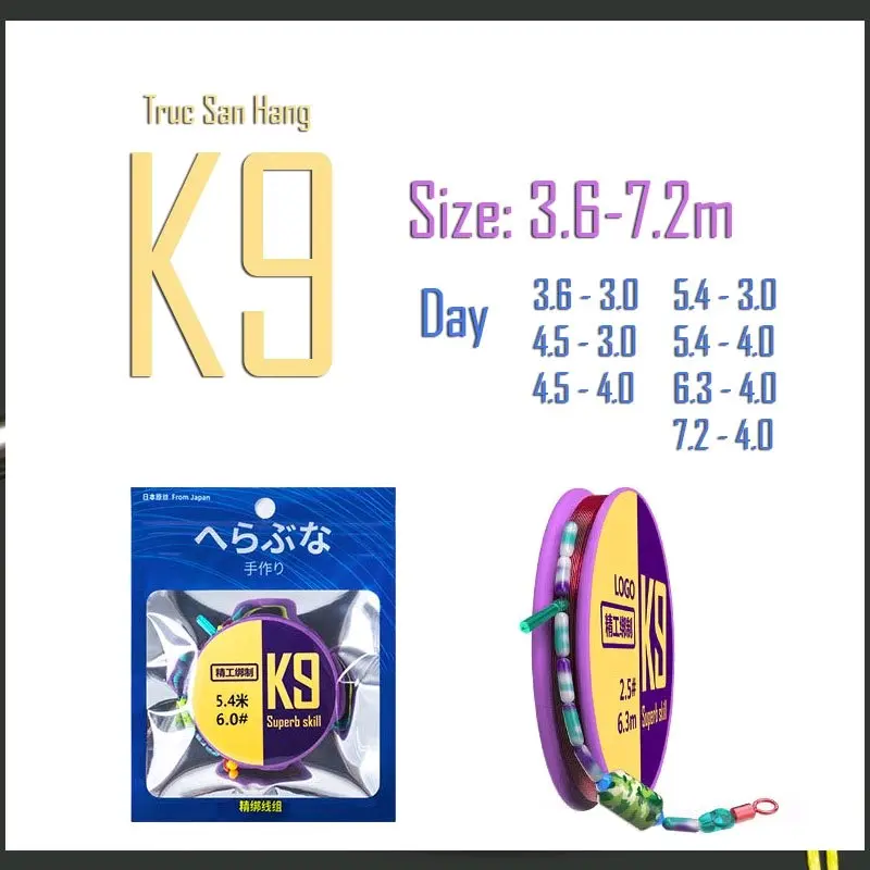 Trục Buộc Sẵn Câu Cá K9 Câu Đơn Siêu Bền Giá Tốt Siêu Rẻ Đi Câu Bắt Cá Fishing Chống Trơn Cao Su 6