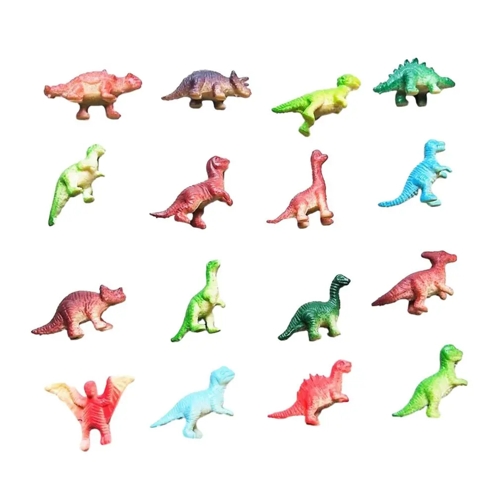 16Pcs Mini Dinosaur Figures Small Dino Toy Bulk Toys Play with Display Little Dinosaur Figurine for Party Favors Jungle Theme