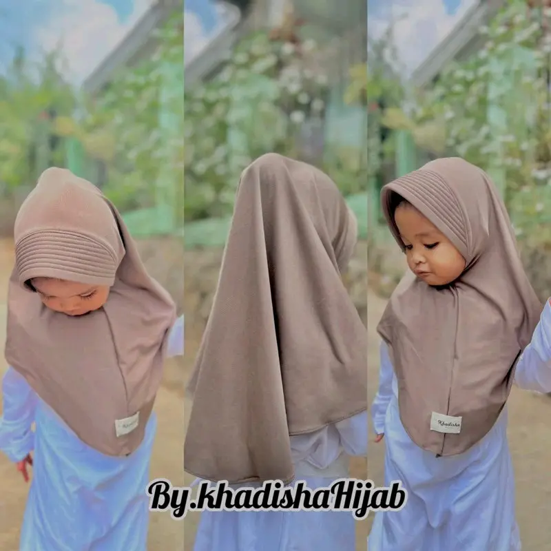 HIJAB BERGO ANAK 1-5 TAHUN BAHAN JERSEY BALON JILBAB ANAK SIMPLE INSTAN Muslim Kerudung 0