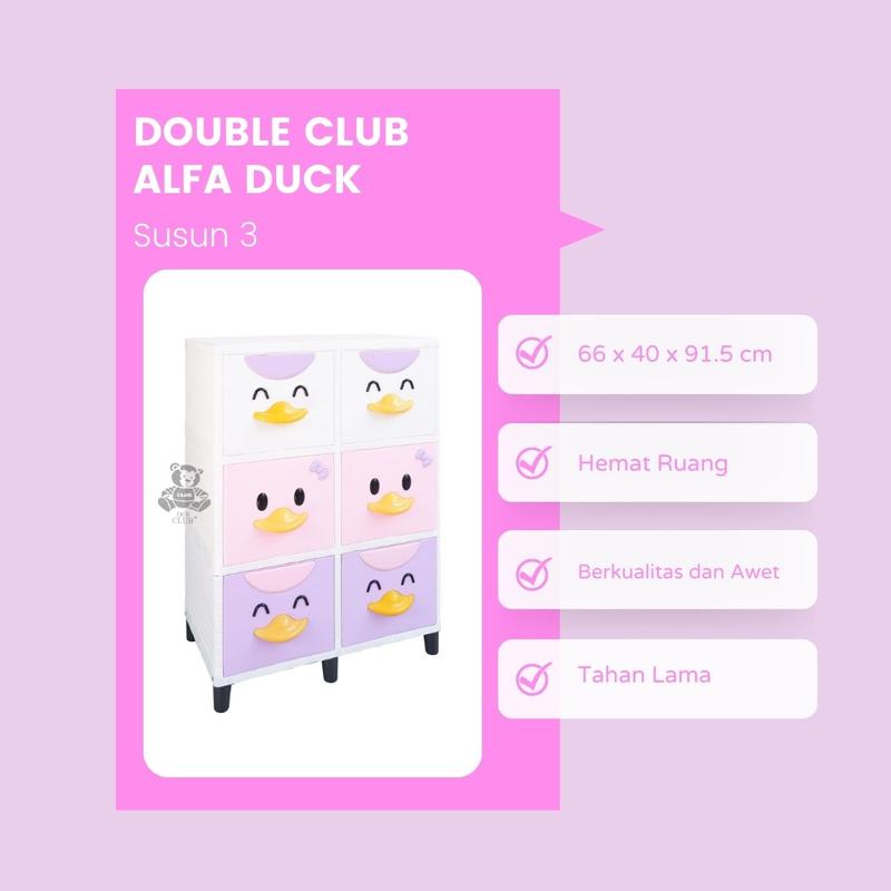 Double Club Flip Susun 3 - Lemari Plastik - Pintu Geser -  Laci  Minimalis -  Penyimpanan Serbaguna - Cabinet Pakaian - Kabinet Baju - Tahan Lama - Tahan air - Tidak Hitam Furniture 0