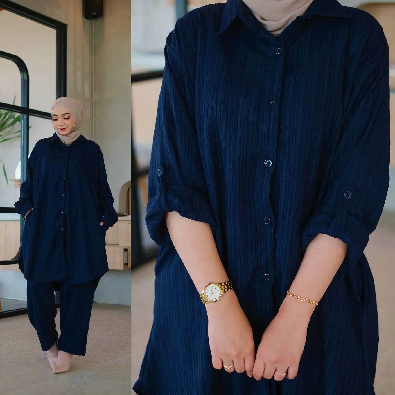 Aklaw Set Wanita Lady Crush Jumbo Setelan Ld 130 4l Elegan Bahan Halus Dingin Muat Bb 100 Kg Lebih Oneset Polos Untuk Santai Resmi Bisa By Weniclo Baju Muslim Tebal Nyaman Celana Airflow