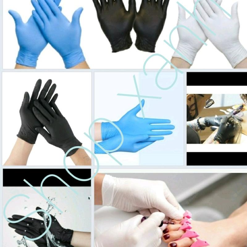 Hộp 100 chiếc găng tay cao su không bột Nitrile,găng tay trắng xanh đen  hoặc 1 hộp 50 khẩu trang y tế 4 lớp kháng khuẩn Rửa Bát Oriental Jasper Cleaning Gloves Chống thấm nước tpe cao cấp không trượt