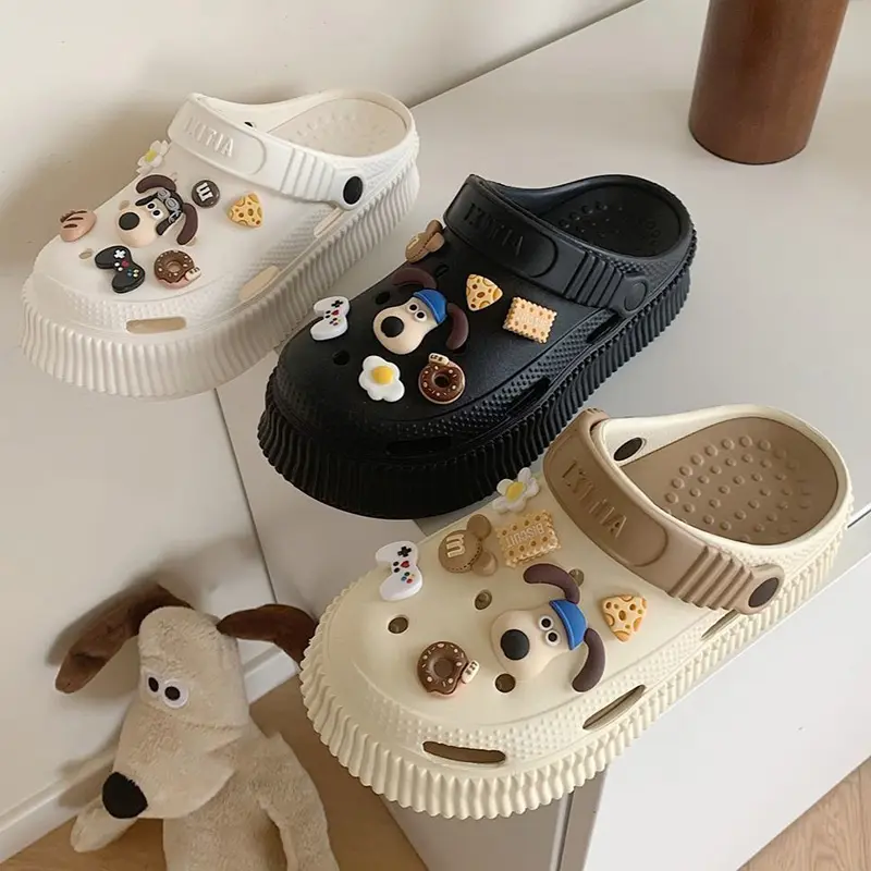Comanier Sandal Kodok Dewasa Wanita Classic Bae Clog Sepatu Sendal Baim Wedges Platform EVA Square Toe 3