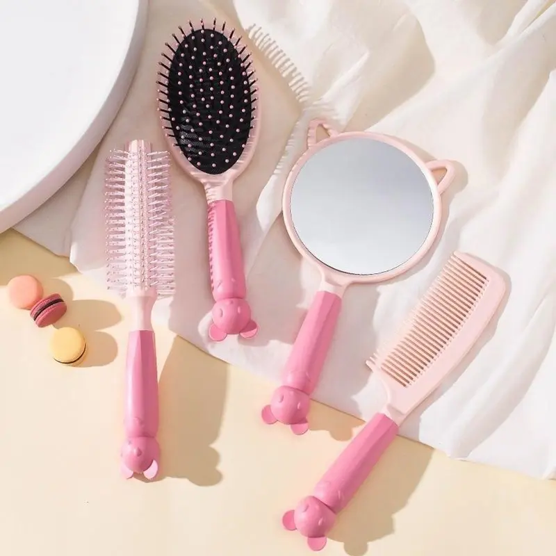 ￼Bộ 3-4 cây lược chải tóc gỡ rối cute phô mai que dành cho nữ- phụ kiện tóc ( tai gấu hoặc thỏ) Women 1