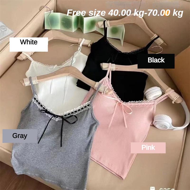 Product Introduction of Áo Vest Cô Gái Gia Vị, Có Nơ Ren, Dây Treo Dễ Phối Đồ Áo Ba Lỗ Y2k, Không Tay, Dây Đeo Thường Ngày Thời Trang Đường Phố Thời Trang, Áo Yếm 18
