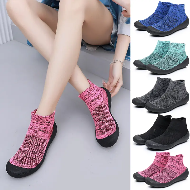 Beach Shoes Soft Shoes Snorkeling Diving Male and Female Adults Non-slip Anti-cut Wading High Top Shoes Swimming Shoes Rubber Casual