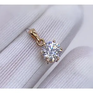 BAYAR DI TEMPAT] Liontin Titanium Permata Satu Silver Dan Gold