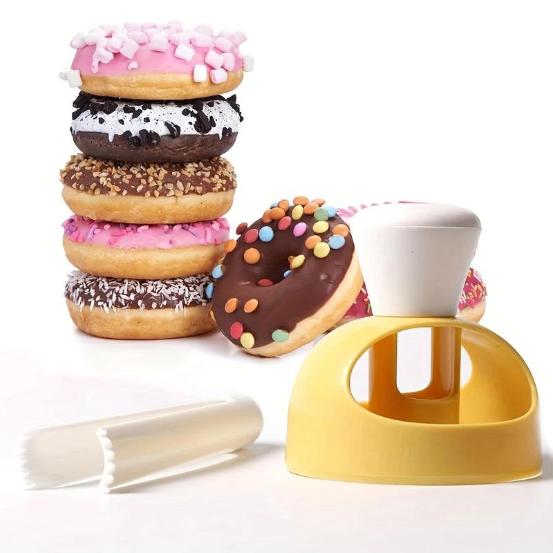 Donut Shaped Cake Mold with Dipping Tong Set (2pcs/1 Set), Reusable Donut Cake Mold with Clip, Kitchen DIY Cake Baking Tool 3