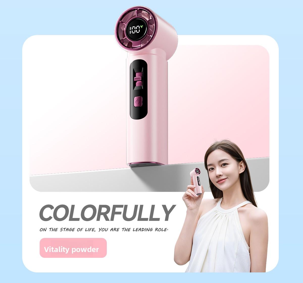 Kipas Pendingin, Kipas Genggam Mini Bergaya, Kecepatan Angin Ekstra Tinggi dengan 100 Pengaturan Kecepatan, Kipas Turbin Portabel untuk Luar Ruangan