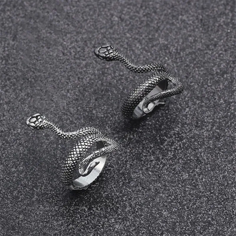 【zhamus】Vintage lacquer snake ring cobra ring 5