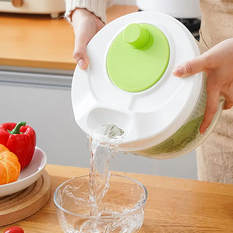 Máy Sấy Xoay Salad, Rổ Ráo Nước Thực Phẩm Rau Củ Quả, Máy Khử Nước, Giặt Nhanh Và Sấy Khô, Máy Trục Ly Hợp Thủ Công Dụng Cụ Gia Đình Nhà Bếp 2