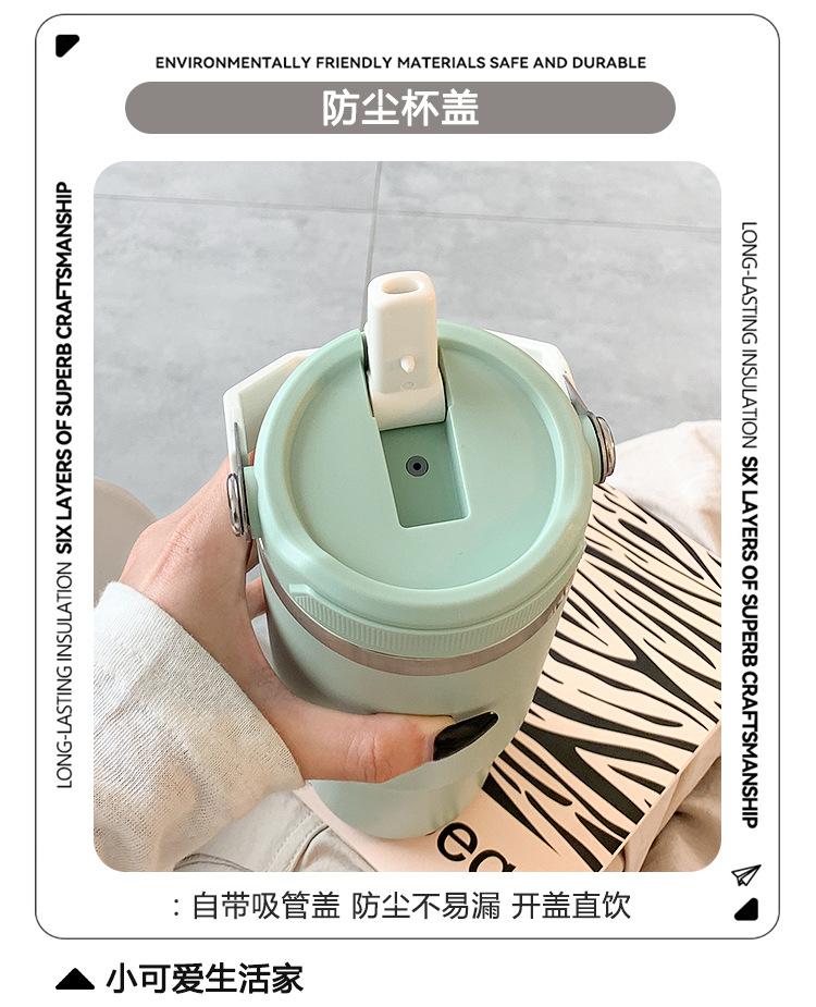 Product Introduction of Ice Cup 304 Stainless Steel Water Cup Good-looking Portable with Straw Car Mug Drinkware Flasks Tumbler Bottles Bottled Water Bottles Insulated Gradient Color Gradient Color Gradient Color Frosted Teapot Rechargeable Electric Protein Shaker Bottle 3