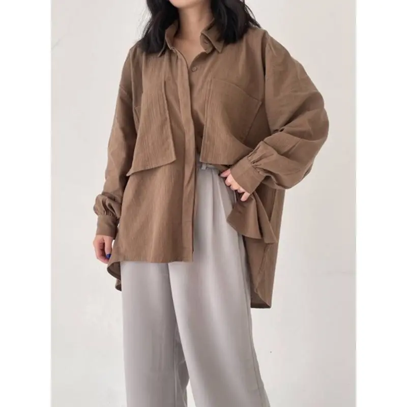 Gea Top | Kemeja Oversize Linen Wanita - Linen Crinkle Shirt - Atasan Wanita Lengan Panjang 3