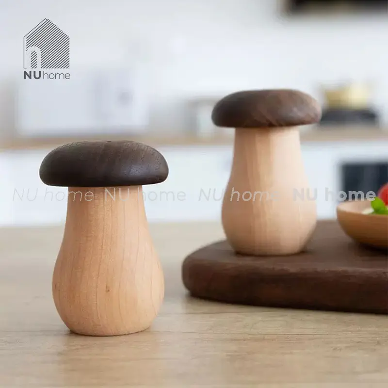 Hũ tăm gỗ hình nấm, được thiết kế mộc mạc với chất liệu gỗ tự nhiên cao cấp Đựng Gia Vị 2