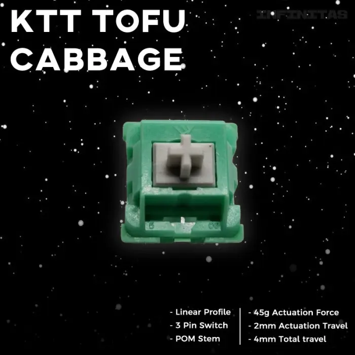Content KTT Cabbage Tofu Pre-Lubed Mechanical keyboard switch (Linear)
