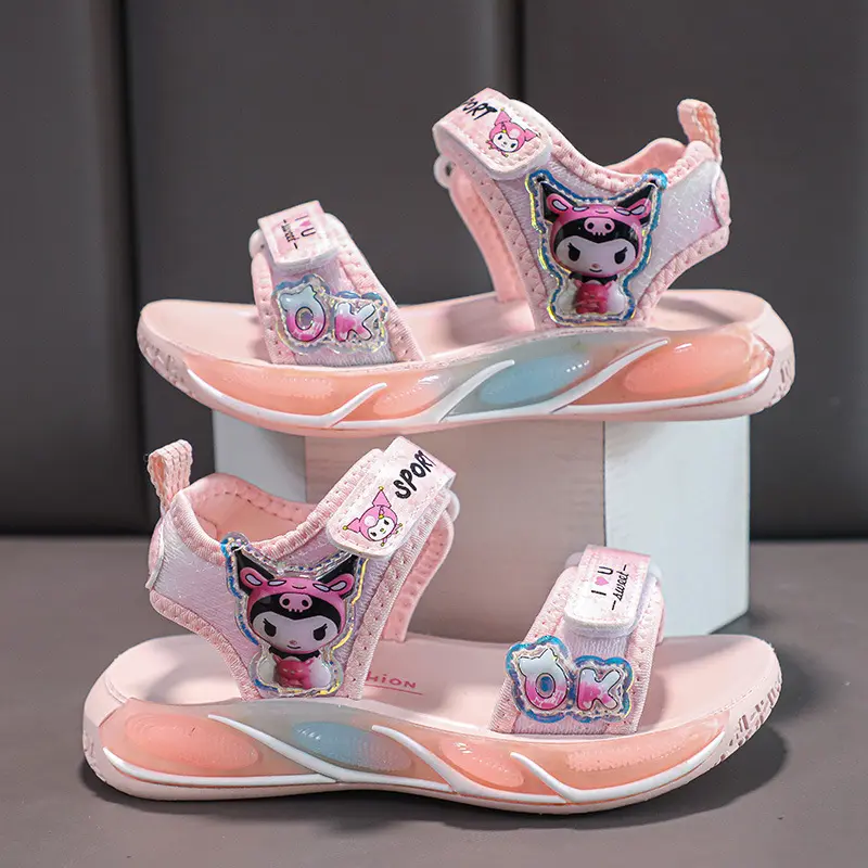 Sandal Bé Gái Từ 3-13 Tuổi Siêu Nhẹ Họa Tiết Hoạt Hình Đế Êm Chống Trơn Trượt Phong Cách Hàn Quốc D162 3