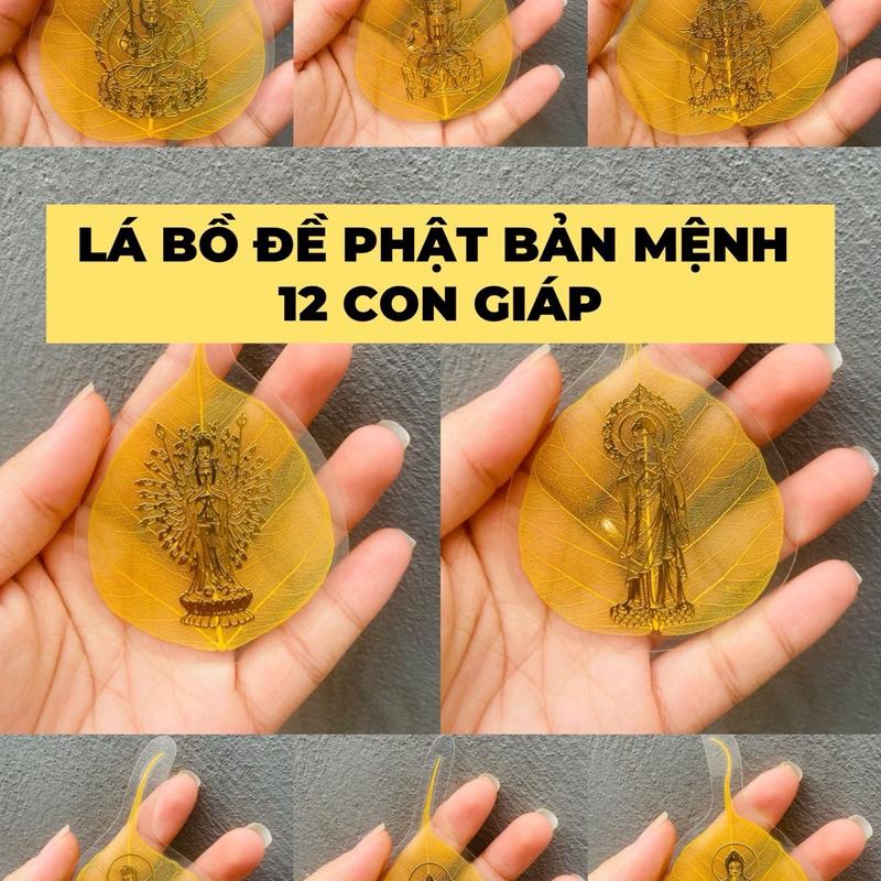 Lá Bồ Đề Phật bản mệnh cho 12 con giáp may mắn, bình an để ốp điện thoại, bỏ ví Decor
