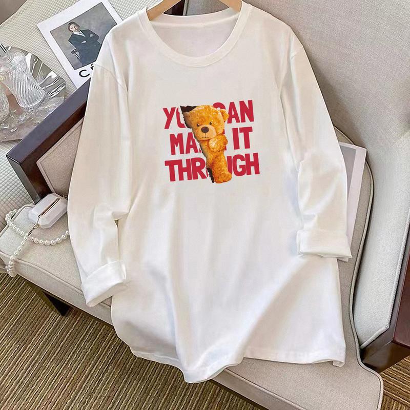 Product Introduction of Maternity Clothes Nursing Clothes Autumn and Winter Long Sleeve Mid-Length Korean Style Loose plus Size Bottoming Shirt Nursing Clothing Outerwear T-shirt Women 11