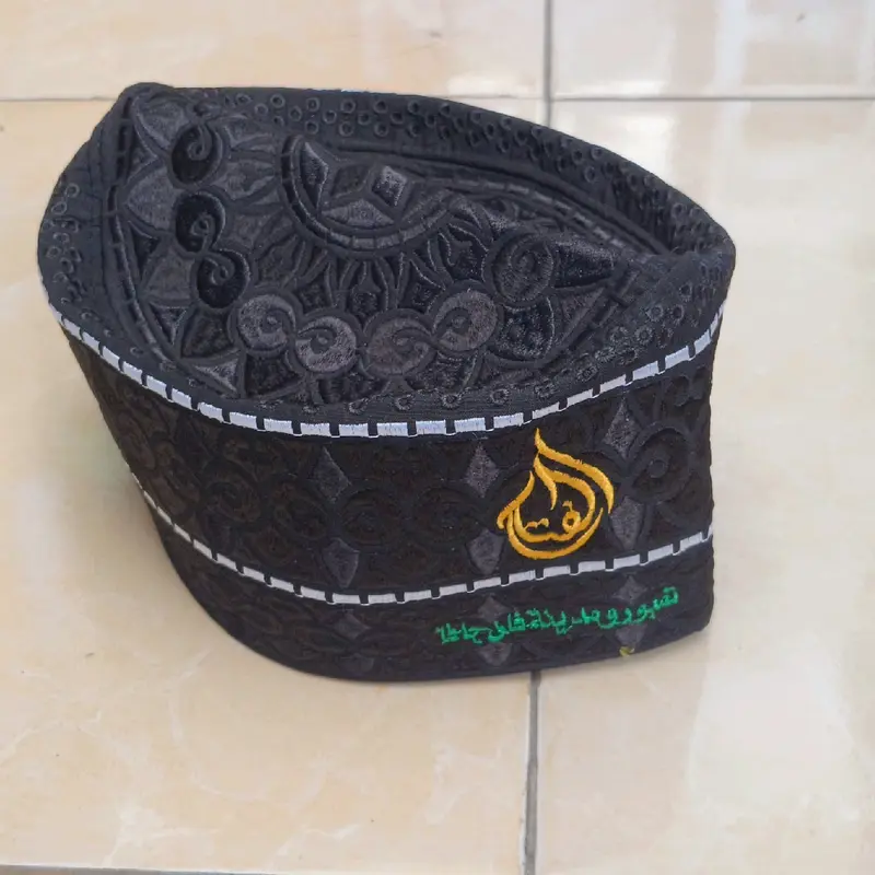 Peci Oman BANGLADESH LOGO AL-FATAH TERMURAH(POLOS NON LOGO) Muslim Kopiah Songkok 5