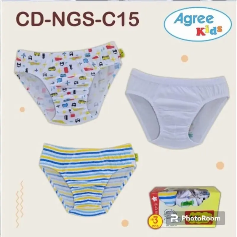AGREE CD-NGS-C15 Set 3Pcs | CD Anak Cowok Agree 3 Motif | Celana Dalam Anak Laki-laki Bahan Katun | CD Anak Cowok Usia 1 s/d 9 Thn | Pakaian Dalam Anak | GUDANG DALEMAN Fashion 8