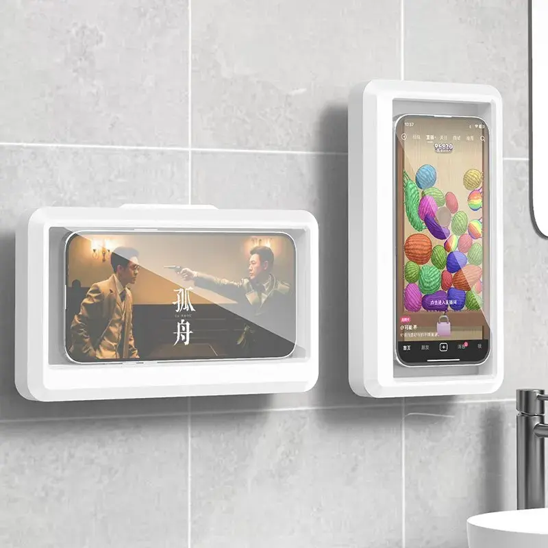 Bathroom Waterproof Cell Phone Case Wear Foldable Rotating Cell Phone Case Holder Case Self-adhesive Touch Screen Cell Phone Holder