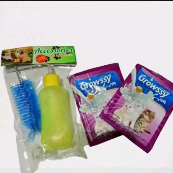 Susu GROWSSY 2 sachet + Botol Dot  Untuk Anak Kucing dot susu bayi kucing