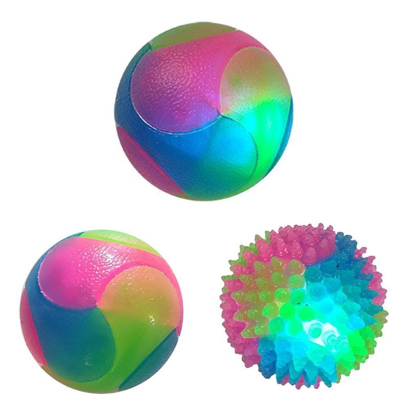 Product Introduction of Light-up Toy Ball Pet Light Up Toy Ball Glowing LED Puppy Flashing Elastic Ball Toy Color Light D8P8 24
