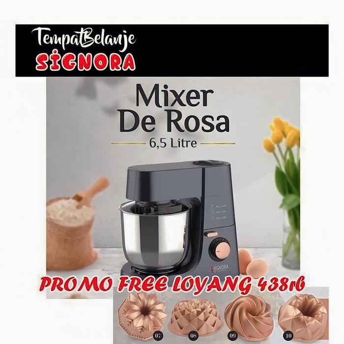 Gambar Signora Mixer De Rosa standing besar large 6.5 lt powerfull 1kg 2kg dari TempatBelanje Kota Administrasi Jakarta Pusat Tokopedia